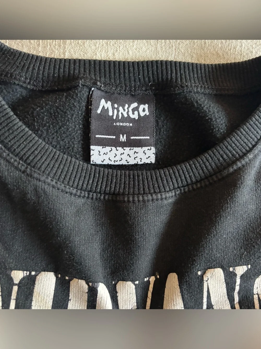Minga London Nirvana Black Grunge Graphic Sweatshirt M